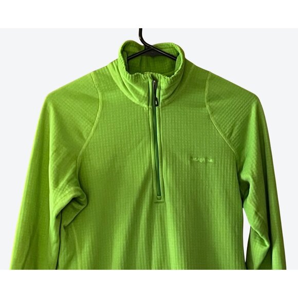 Patagonia Women's Small R1 Long Sleeve 1/4 Zip Waffle Fleece Green Apple - Picture 2 of 7